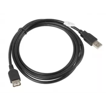 Cabo USB A para A LANBERG CA-USBE-10CC-0018-BK, USB 2.0, 1,8 m, preto