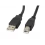Cabo USB 2.0 LANBERG CA-USBA-10CC-0018-BK — 1,8 m, USB A (macho) para USB B (macho), preto