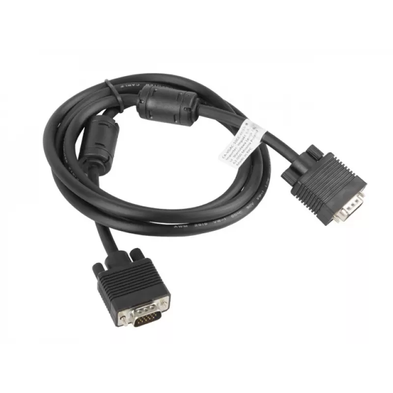 Cabo VGA LANBERG M/M duplamente blindado núcleo de ferrite 1,8 m preto