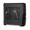 Caixa de PC iBox Orcus X14 Midi Tower, ATX/Micro ATX/ITX, janela lateral, 2 ventoinhas de 120 mm com iluminação vermelha, 3 baias de 3,5 polegadas, 2 de 2,5 polegadas, 1 de 5,25 polegadas, USB 3.0, preta