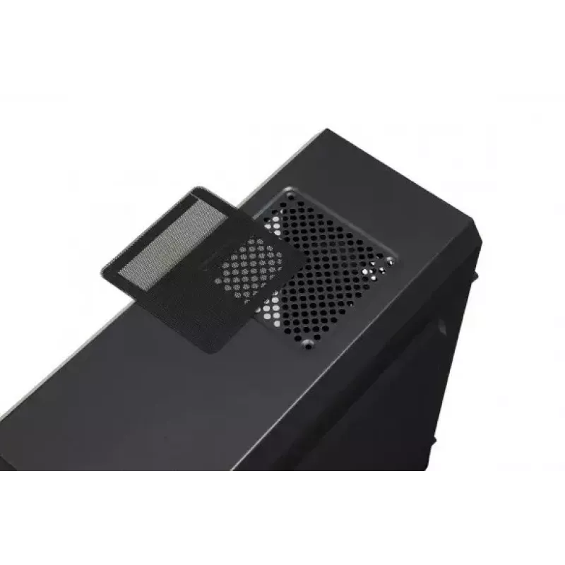 Caixa de PC iBox Orcus X14 Midi Tower, ATX/Micro ATX/ITX, janela lateral, 2 ventoinhas de 120 mm com iluminação vermelha, 3 baias de 3,5 polegadas, 2 de 2,5 polegadas, 1 de 5,25 polegadas, USB 3.0, preta