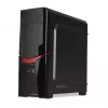Caixa de PC iBox Orcus X14 Midi Tower, ATX/Micro ATX/ITX, janela lateral, 2 ventoinhas de 120 mm com iluminação vermelha, 3 baias de 3,5 polegadas, 2 de 2,5 polegadas, 1 de 5,25 polegadas, USB 3.0, preta