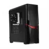 Caixa de PC iBox Orcus X14 Midi Tower, ATX/Micro ATX/ITX, janela lateral, 2 ventoinhas de 120 mm com iluminação vermelha, 3 baias de 3,5 polegadas, 2 de 2,5 polegadas, 1 de 5,25 polegadas, USB 3.0, preta