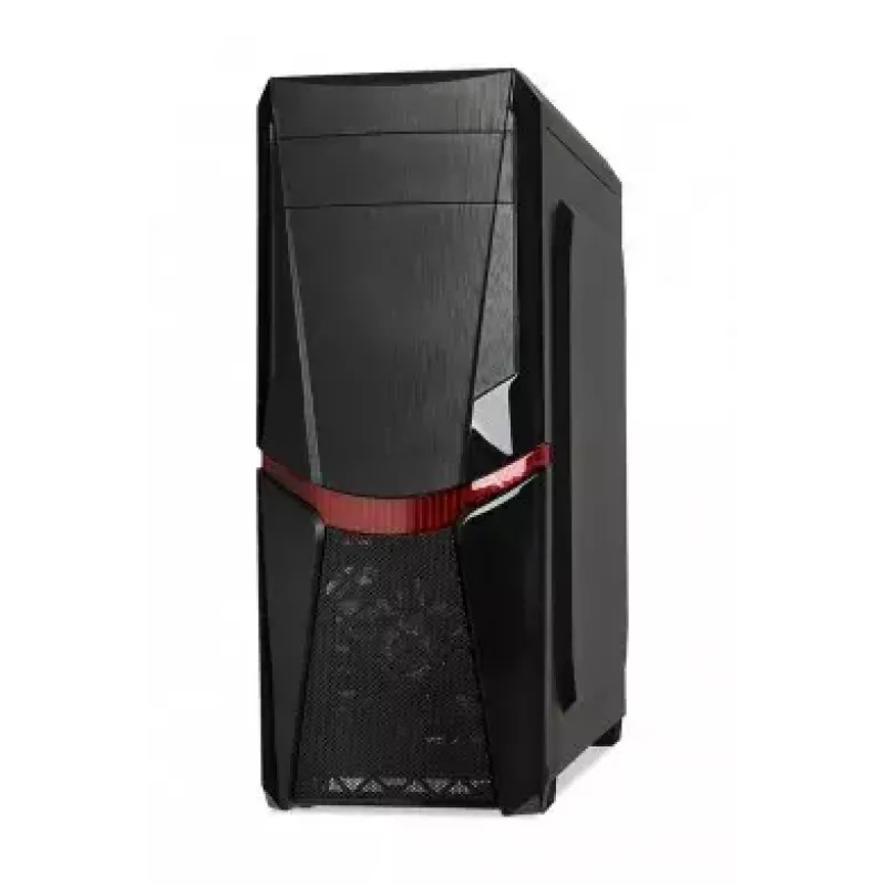 Caixa de PC iBox Orcus X14 Midi Tower, ATX/Micro ATX/ITX, janela lateral, 2 ventoinhas de 120 mm com iluminação vermelha, 3 baias de 3,5 polegadas, 2 de 2,5 polegadas, 1 de 5,25 polegadas, USB 3.0, preta