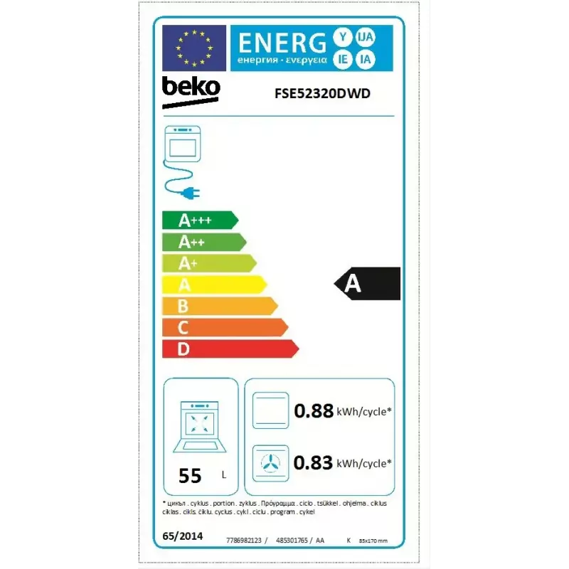 Fogão Beko FSE52320DWD fogão de pé elétrico gás branco