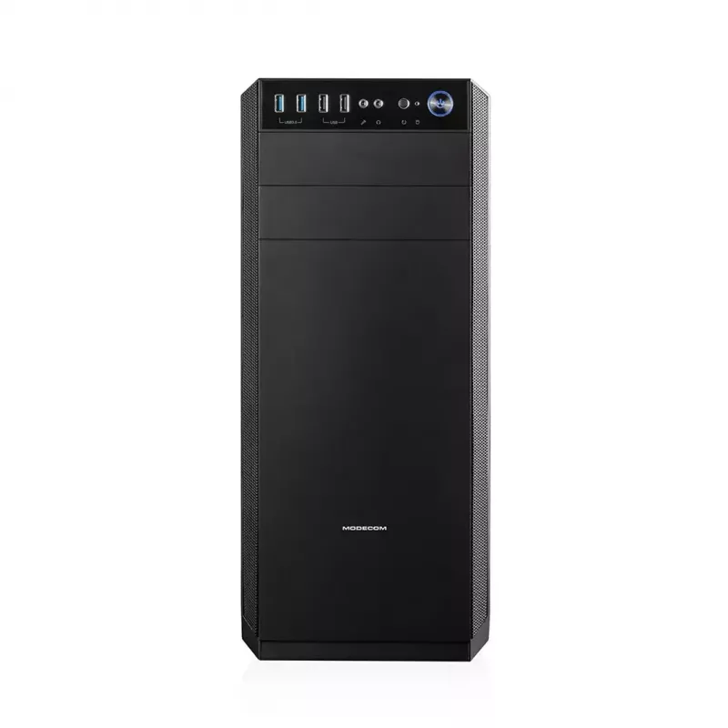 Caixa de PC Modecom Oberon Pro Midi Tower, ATX/Micro ATX/ITX, janela lateral, placa gráfica até 395 mm, 2x USB 3.0, preta