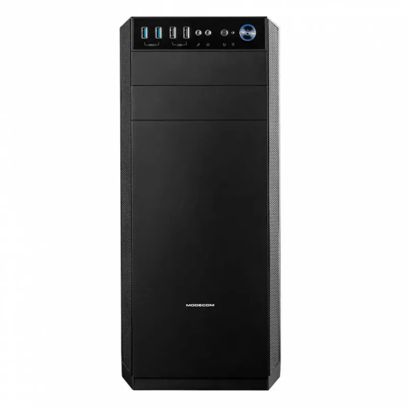 Caixa de PC Modecom Oberon Pro Midi Tower, ATX/Micro ATX/ITX, janela lateral, placa gráfica até 395 mm, 2x USB 3.0, preta