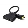 Cabo HDMI Gembird DSP-2PH4-04 — HDMI tipo A macho para 2× HDMI tipo A fêmea, preto, fichas retas