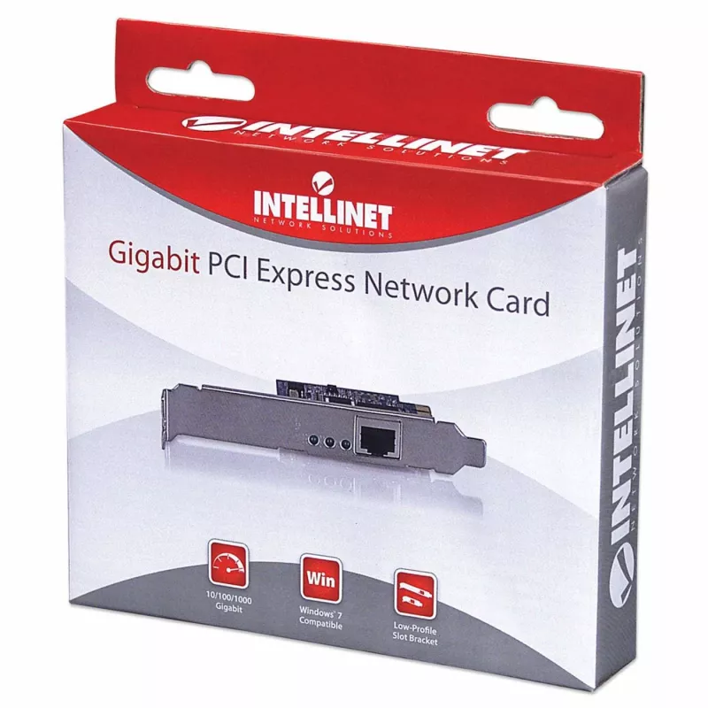 Placa de rede Gigabit PCI Express Intellinet, placa Ethernet RJ45 PCI Express 10/100/1000 Mbps