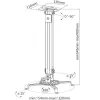 Extensão de suporte de teto para projetor Techly 545-900 mm prateado ICA-PM 18M