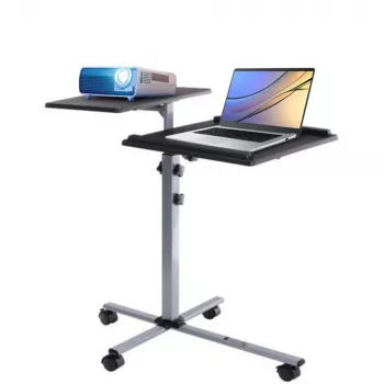 Suporte para portátil Techly universal com rodas ajustável para notebook projetor preto