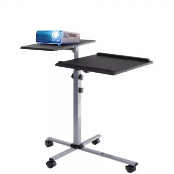Suporte para portátil Techly universal com rodas ajustável para notebook projetor preto