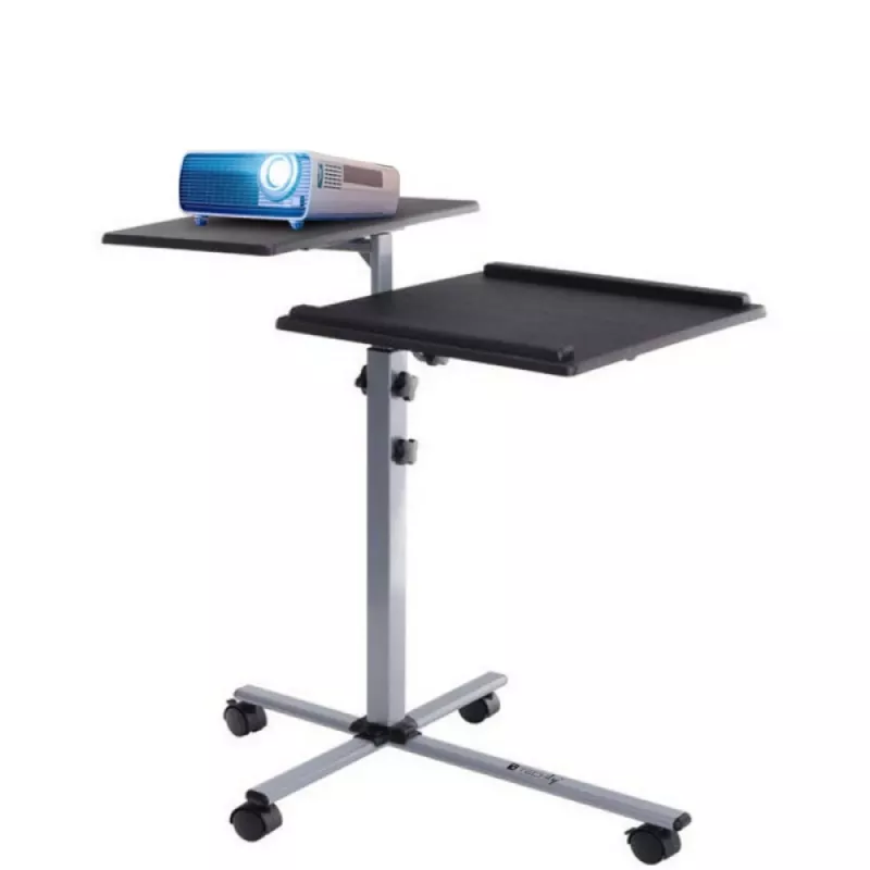 Suporte para portátil Techly universal com rodas ajustável para notebook projetor preto