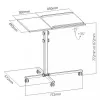 Suporte para portátil Techly universal com rodas ajustável para notebook projetor preto