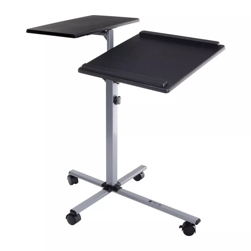 Suporte para portátil Techly universal com rodas ajustável para notebook projetor preto
