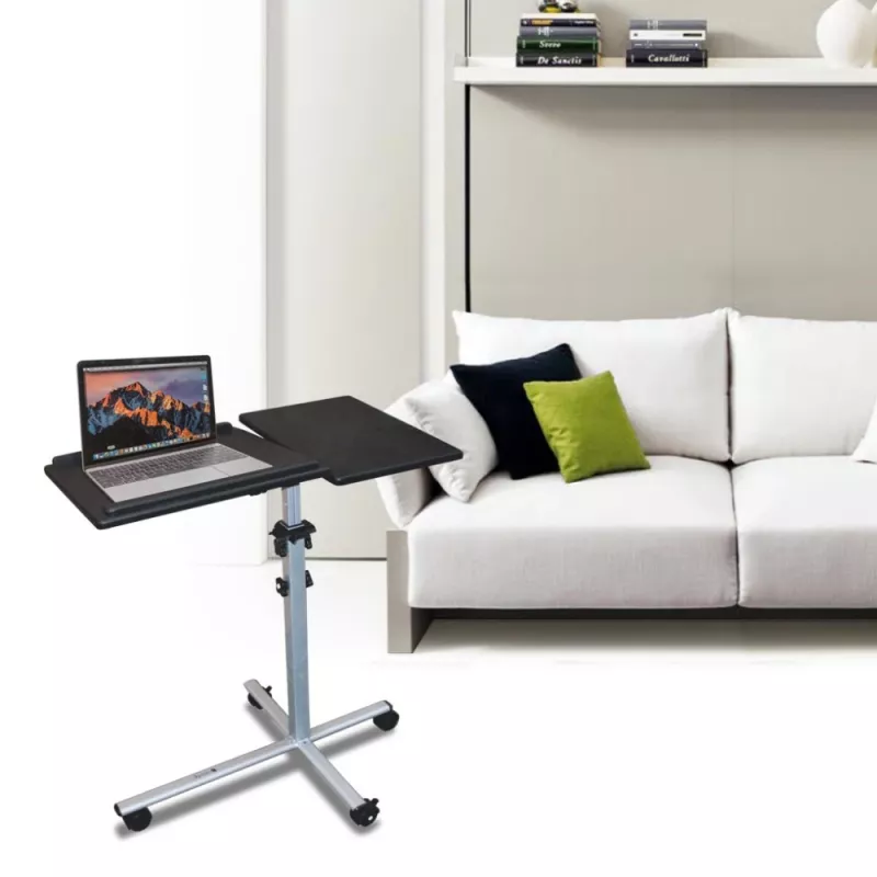 Suporte para portátil Techly universal com rodas ajustável para notebook projetor preto