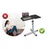 Suporte para portátil Techly universal com rodas ajustável para notebook projetor preto