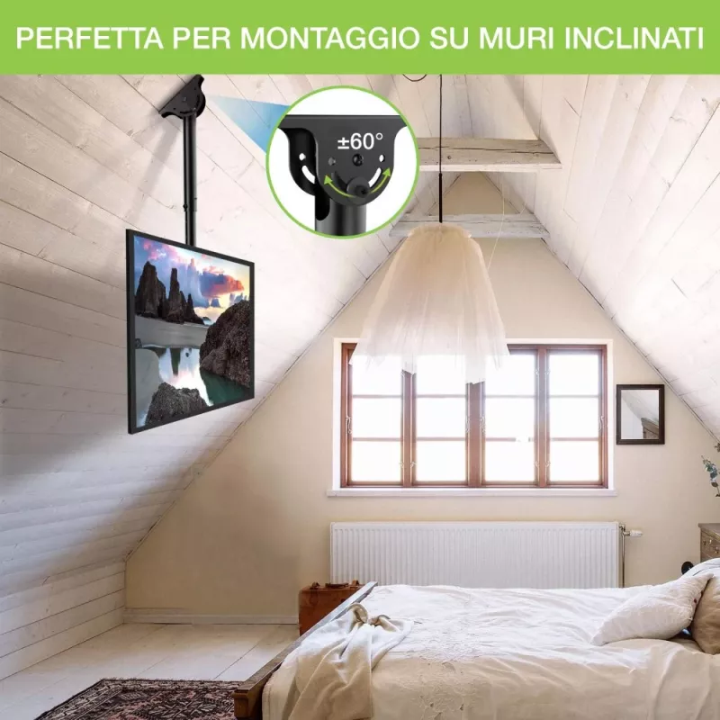 Suporte de teto telescópico Techly até 1,6 m LED TV LCD 23-42 polegadas ICA-CPLB 922L
