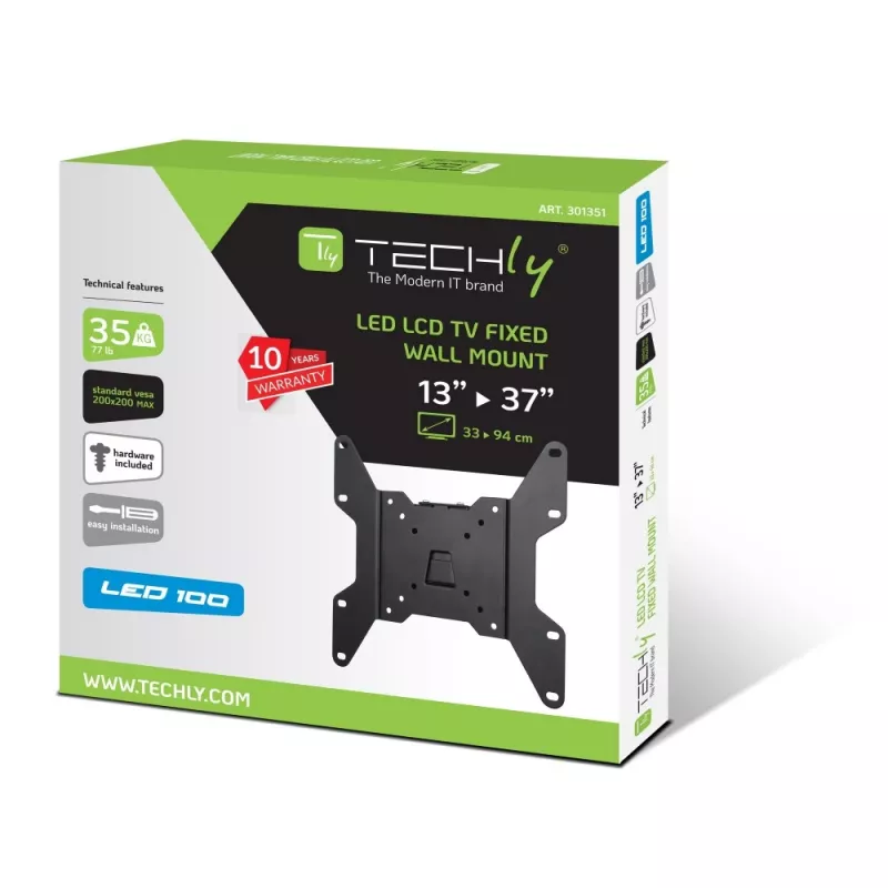 Suporte de parede Techly 13-37 polegadas para TV LED LCD fixo ICA-LCD 114