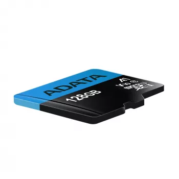 Memória flash MicroSDXC ADATA 128 GB UHS‑I Class 10 — 85 MB/s de leitura, 25 MB/s de escrita, à prova de água, com adaptador SD