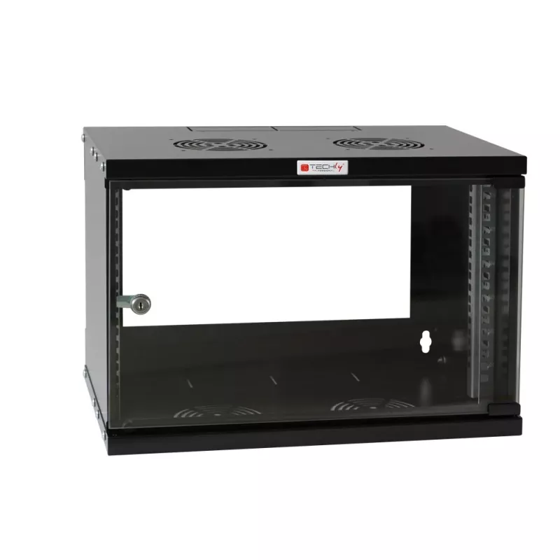 Caixa de parede Techly 19 6U D450 preta montada I-CASE EL-1006B45