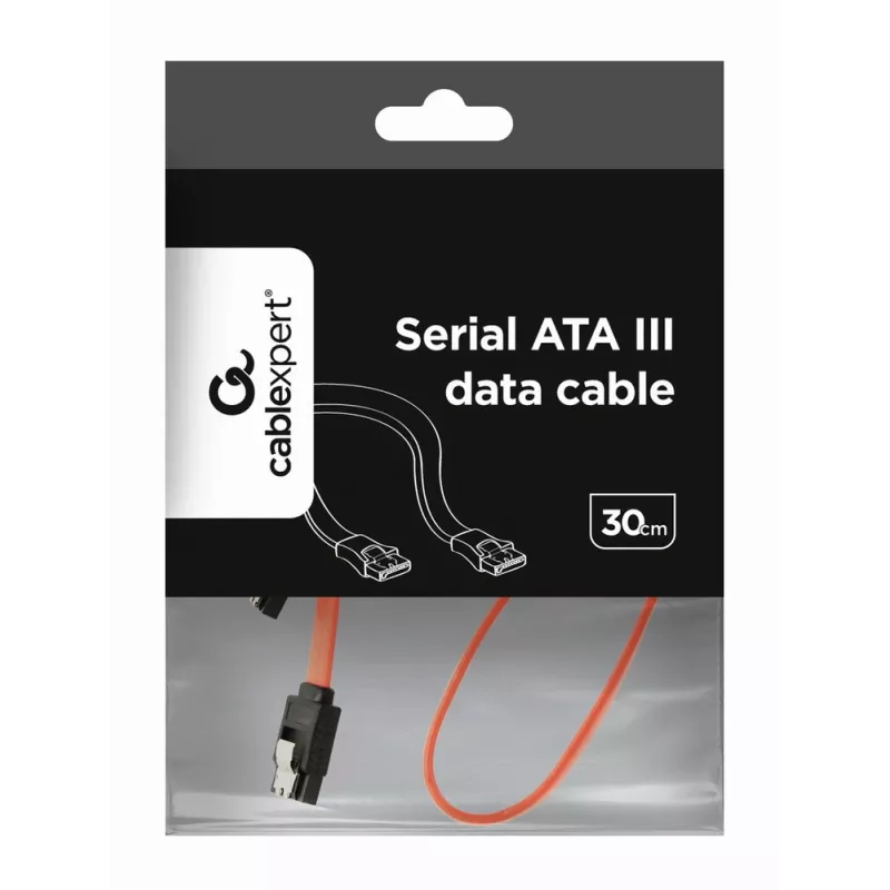Cabo de dados SATA III GEMBIRD, clipes metálicos, 30 cm – embalagem bulk