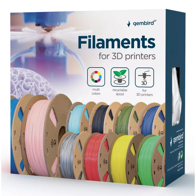 Material de impressão 3D Gembird 3DP-PLA1.75-01-R