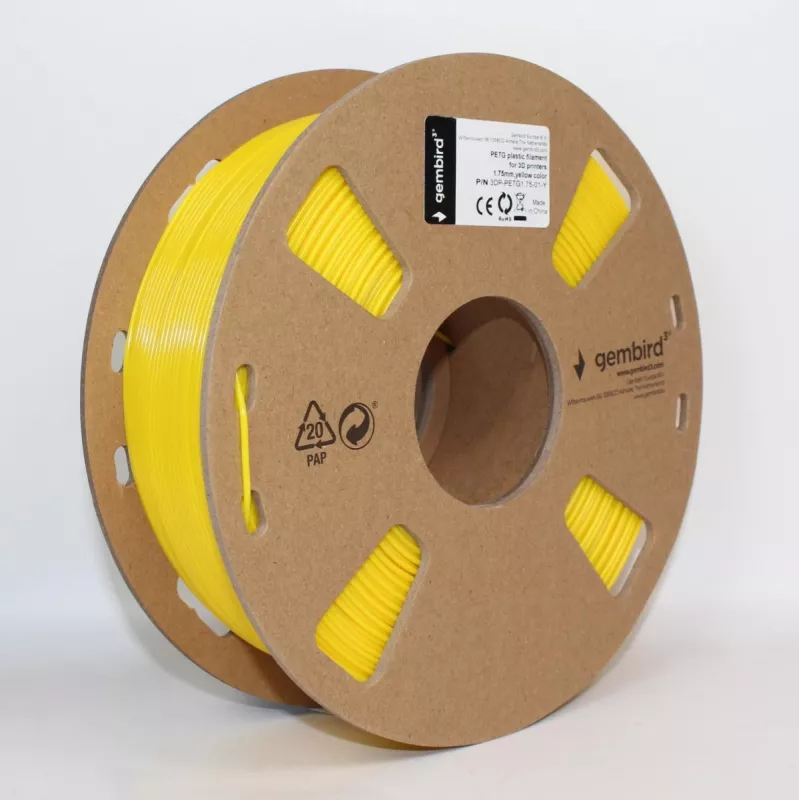 PETG GEMBIRD amarelo, 1,75 mm, 1 kg