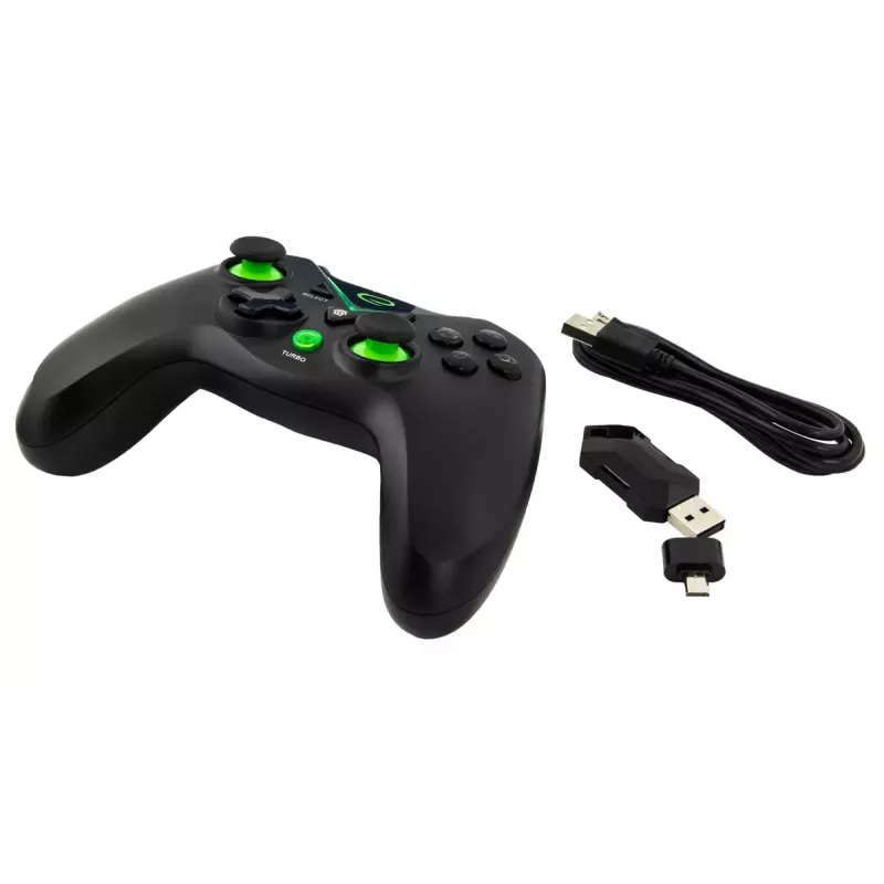 Comando de jogos sem fios ESPERANZA EGG112K 2,4 GHz para PC e PS3, recetor USB, preto, 12 botões, sticks analógicos