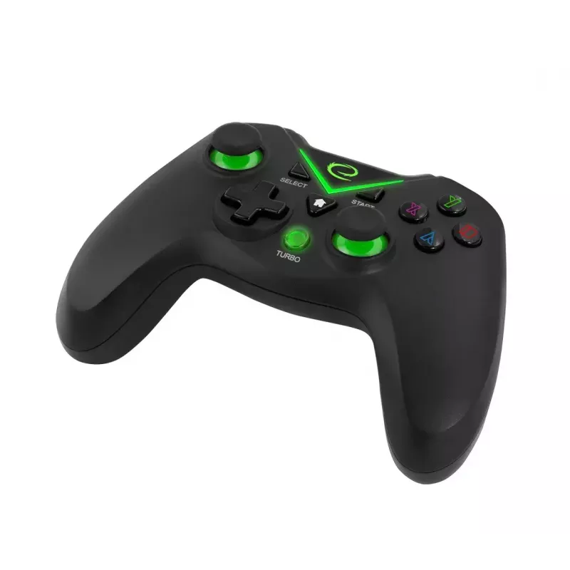 Comando de jogos sem fios ESPERANZA EGG112K 2,4 GHz para PC e PS3, recetor USB, preto, 12 botões, sticks analógicos