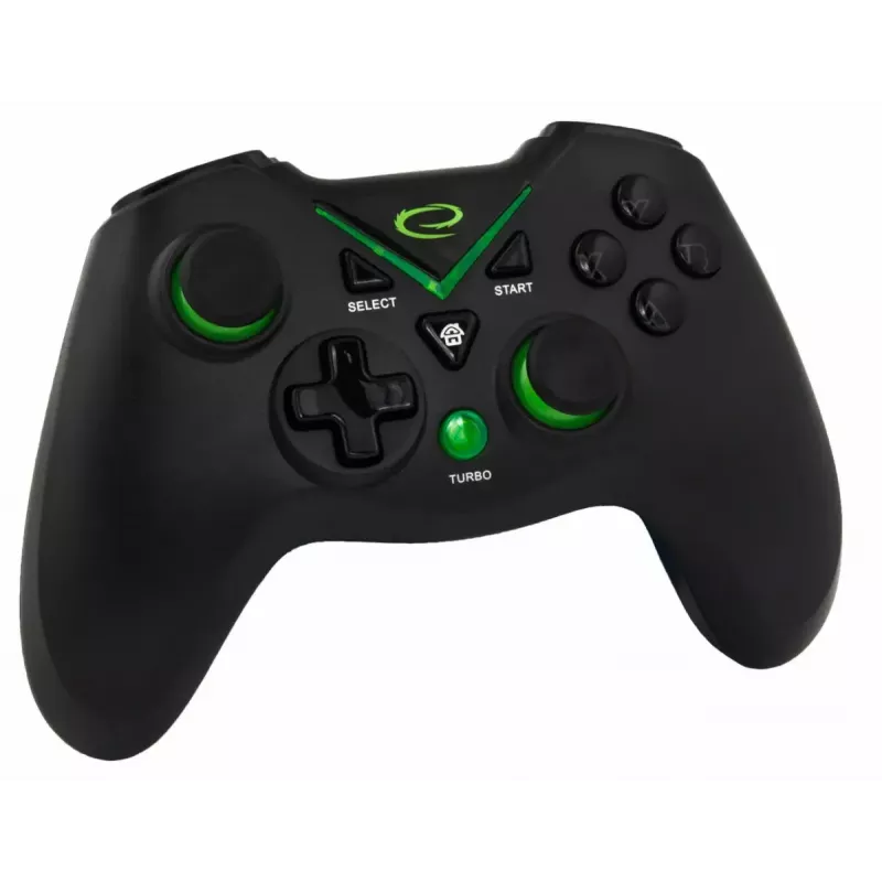 Comando de jogos sem fios ESPERANZA EGG112K 2,4 GHz para PC e PS3, recetor USB, preto, 12 botões, sticks analógicos