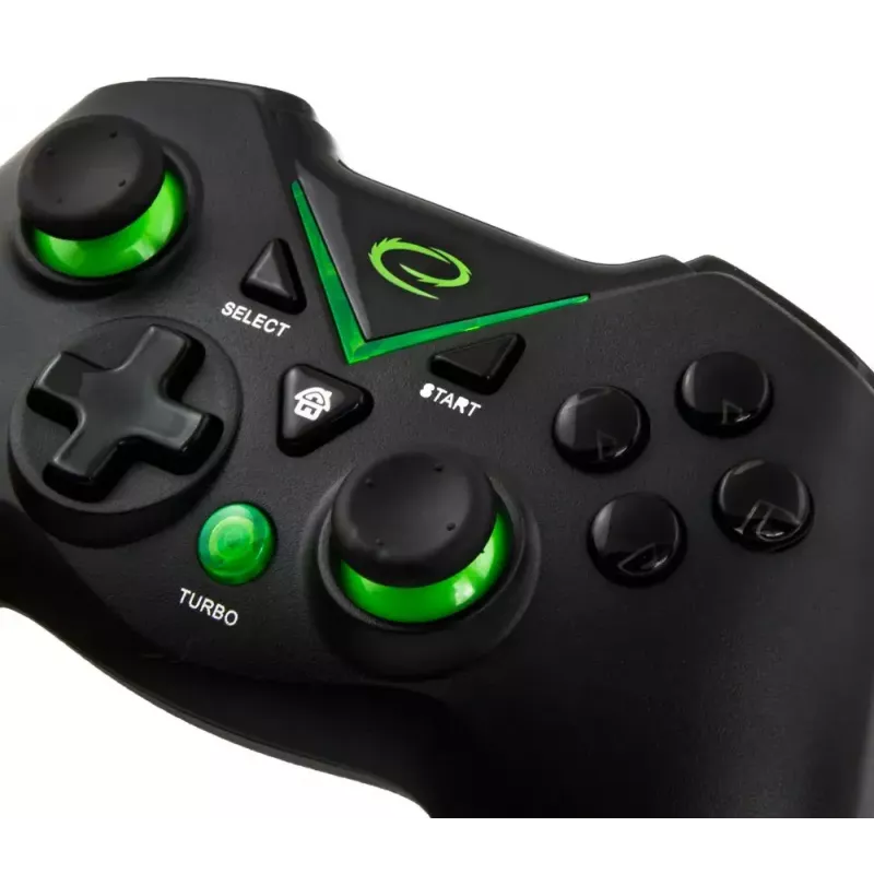 Comando de jogos sem fios ESPERANZA EGG112K 2,4 GHz para PC e PS3, recetor USB, preto, 12 botões, sticks analógicos