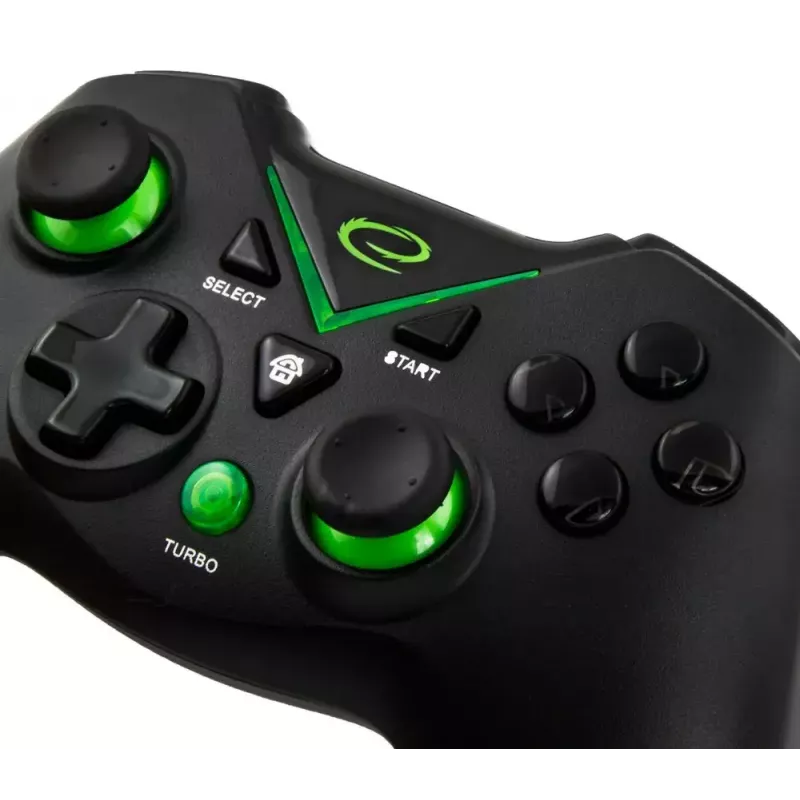 Comando de jogos sem fios ESPERANZA EGG112K 2,4 GHz para PC e PS3, recetor USB, preto, 12 botões, sticks analógicos