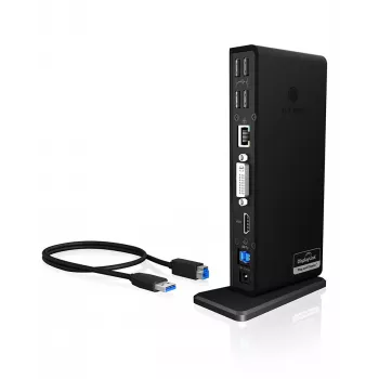ICY BOX IB-DK2241AC com fios USB 3.2 Gen 1 (3.1 Gen 1) Type-A preto