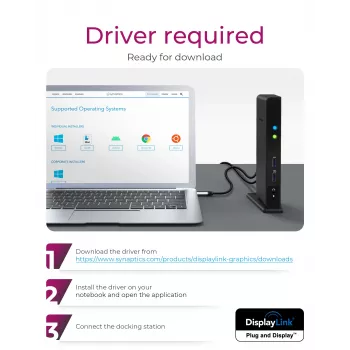 ICY BOX IB-DK2241AC com fios USB 3.2 Gen 1 (3.1 Gen 1) Type-A preto