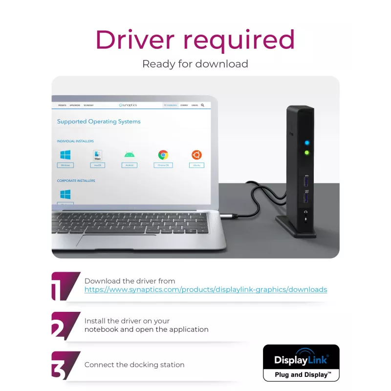 ICY BOX IB-DK2241AC com fios USB 3.2 Gen 1 (3.1 Gen 1) Type-A preto