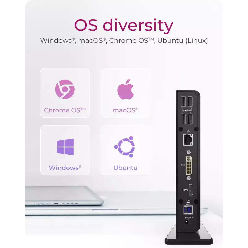 ICY BOX IB-DK2241AC com fios USB 3.2 Gen 1 (3.1 Gen 1) Type-A preto