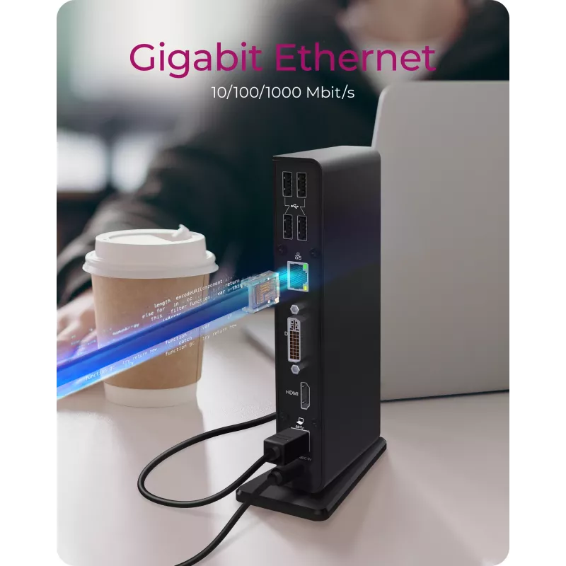ICY BOX IB-DK2241AC com fios USB 3.2 Gen 1 (3.1 Gen 1) Type-A preto