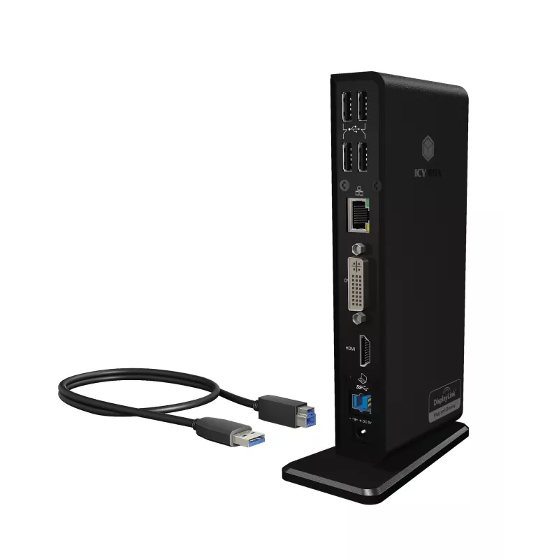 ICY BOX IB-DK2241AC com fios USB 3.2 Gen 1 (3.1 Gen 1) Type-A preto