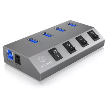 ICY BOX IB-HUB1405 USB 3.2 Gen 1 (3.1 Gen 1) Type-B 5000 Mbit/s antracite