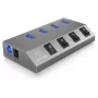 ICY BOX IB-HUB1405 USB 3.2 Gen 1 (3.1 Gen 1) Type-B 5000 Mbit/s antracite