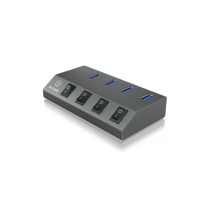 ICY BOX IB-HUB1405 USB 3.2 Gen 1 (3.1 Gen 1) Type-B 5000 Mbit/s antracite