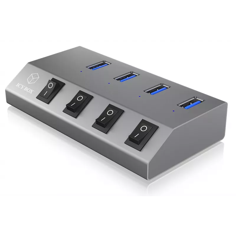 ICY BOX IB-HUB1405 USB 3.2 Gen 1 (3.1 Gen 1) Type-B 5000 Mbit/s antracite