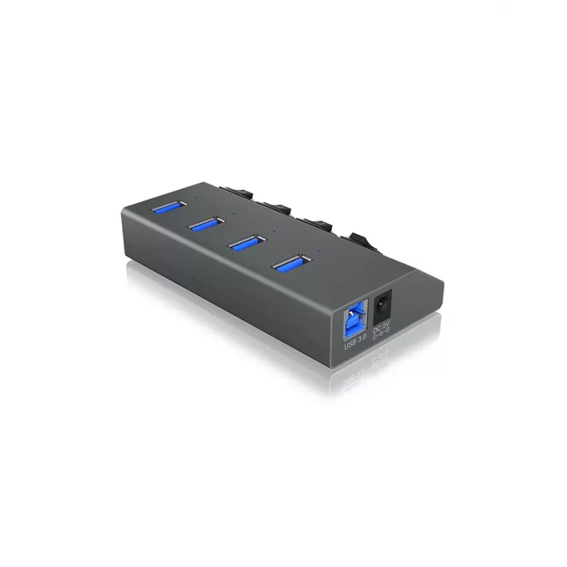 ICY BOX IB-HUB1405 USB 3.2 Gen 1 (3.1 Gen 1) Type-B 5000 Mbit/s antracite