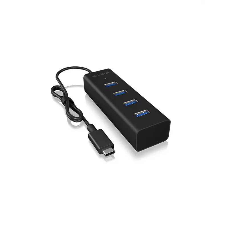 ICY BOX IB-HUB1409-C3 USB 3.2 Gen 1 (3.1 Gen 1) Type-C 5000 Mbit/s preto