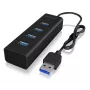 ICY BOX IB-HUB1409-U3 USB 3.2 Gen 1 (3.1 Gen 1) Type-A 5000 Mbit/s preto