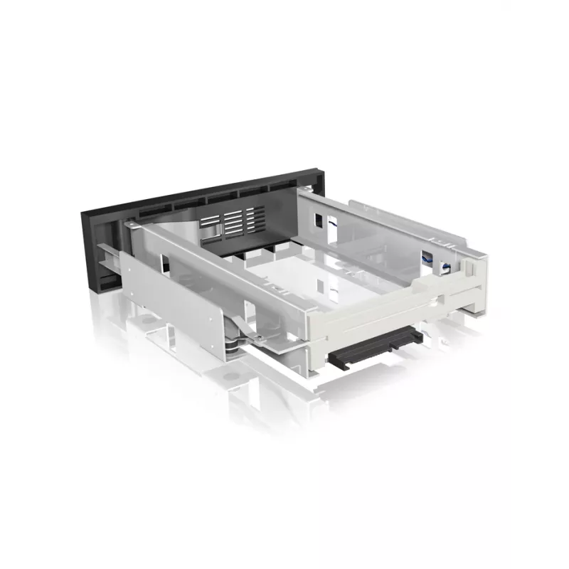 ICY BOX IB-168SK-B gaveta amovível sem tabuleiro para HDD SATA de 3,5″ em baia de 5,25″ (13,3 cm), com fechadura, preta