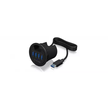 ICY BOX IB-HUB1403 USB 3.2 Gen 1 (3.1 Gen 1) Type-A 5000 Mbit/s preto