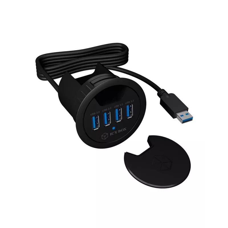 ICY BOX IB-HUB1403 USB 3.2 Gen 1 (3.1 Gen 1) Type-A 5000 Mbit/s preto