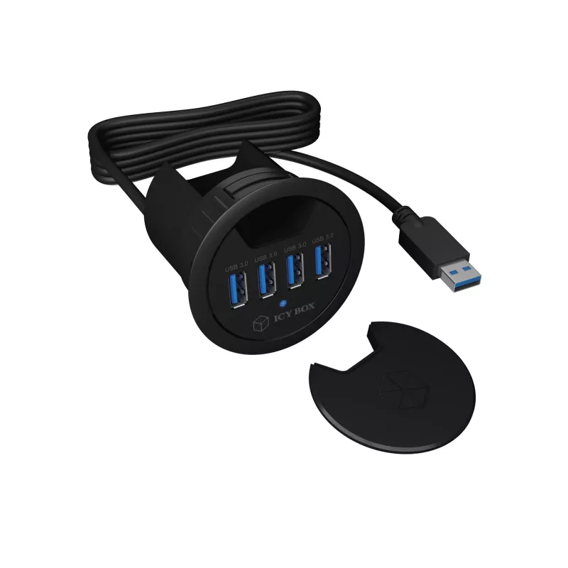 ICY BOX IB-HUB1403 USB 3.2 Gen 1 (3.1 Gen 1) Type-A 5000 Mbit/s preto